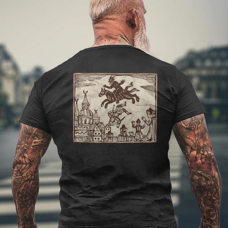 Satanic Occult Midnight Ride ゴスホラー 美的 木版画 長袖tシャツ メンズTシャツ バックプリント 高齢者への贈り物