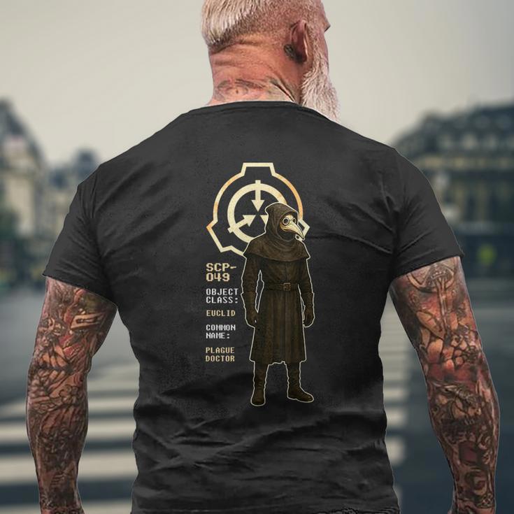 Scp 049 ペスト医師 異常物体封じ込め。 メンズTシャツ バックプリント 高齢者への贈り物