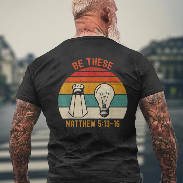 Be Thesealt Light キリスト教信仰聖書の言葉 メンズTシャツ バックプリント 高齢者への贈り物