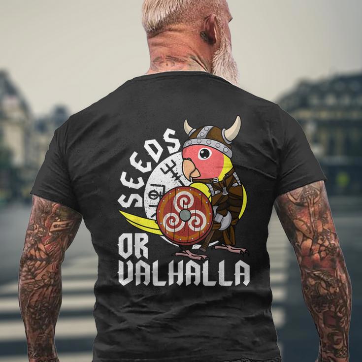 Seeds Oralhalla バイキング オウム 桃の顔 ルティーノ ラブバード メンズTシャツ バックプリント 高齢者への贈り物