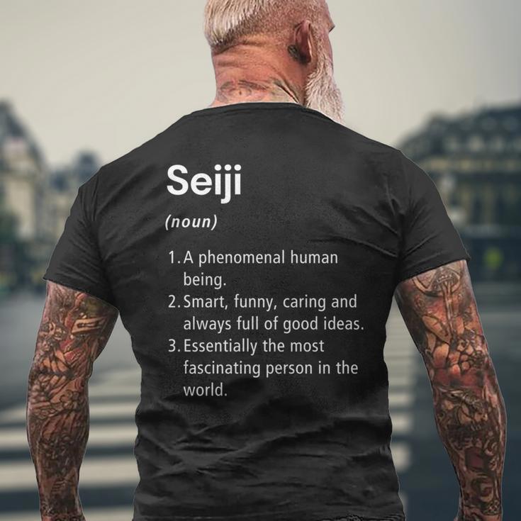 Seiji 名前の定義 面白い辞書 長袖tシャツ メンズTシャツ バックプリント 高齢者への贈り物