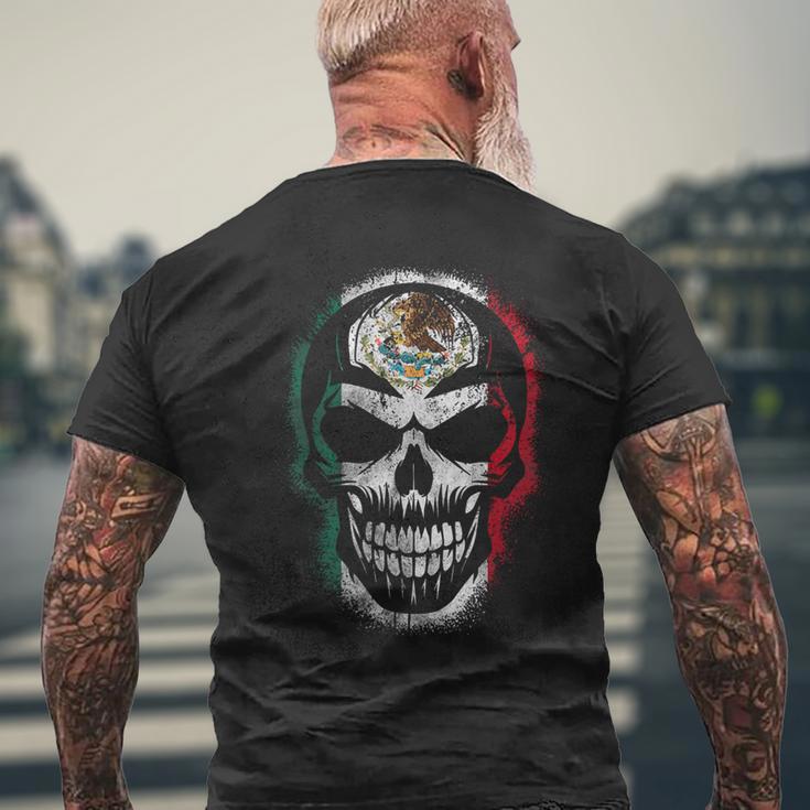 Skull Mexican Flag Mexicopraytyleintage メンズTシャツ バックプリント 高齢者への贈り物
