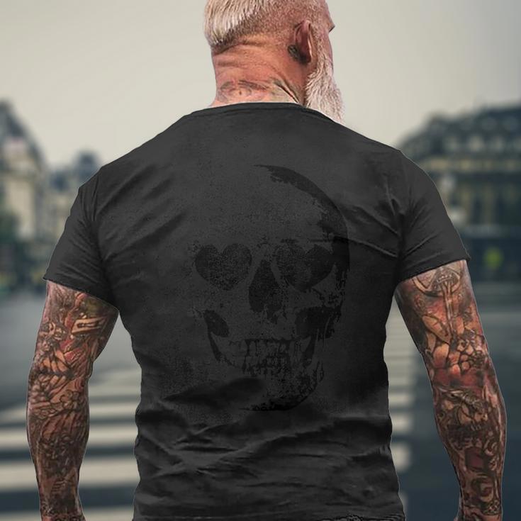 Skull With Hearthaped Eyes メンズTシャツ バックプリント 高齢者への贈り物