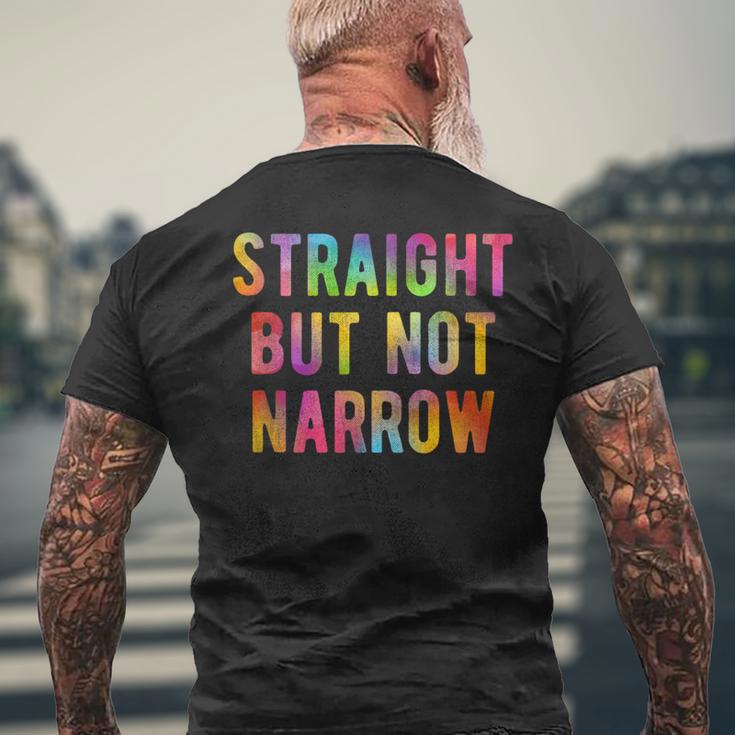 Straight But Not Narrow レインボー Lgbtq Ally メンズTシャツ バックプリント 高齢者への贈り物