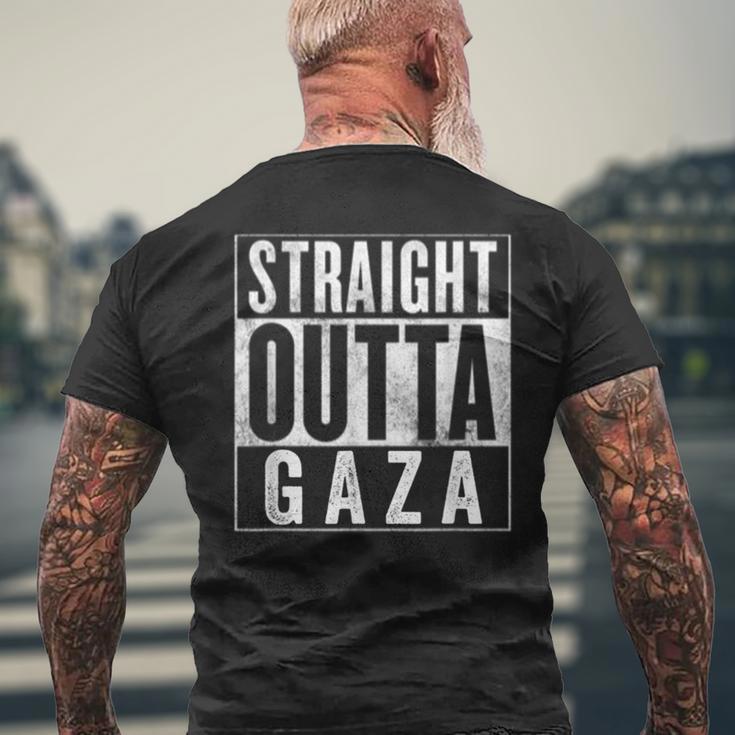 Straight Outta Gaza 反戦 Nakba 抗議 パレスチナ人ヒューマス メンズTシャツ バックプリント 高齢者への贈り物