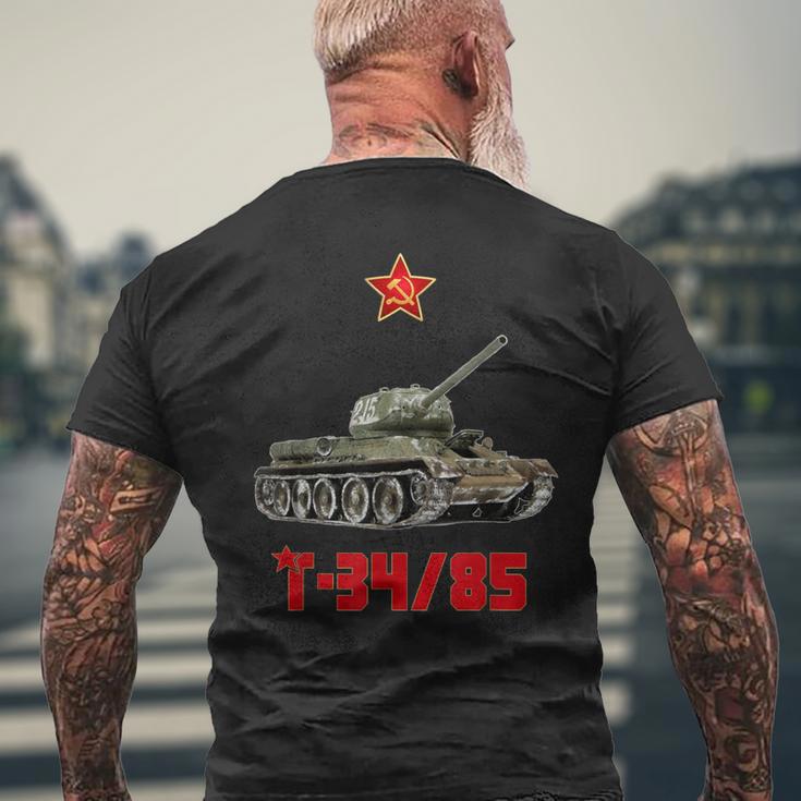 T-3485 ロシア中戦車 第二次世界大戦 ソビエト ロシア軍 メンズTシャツ バックプリント 高齢者への贈り物