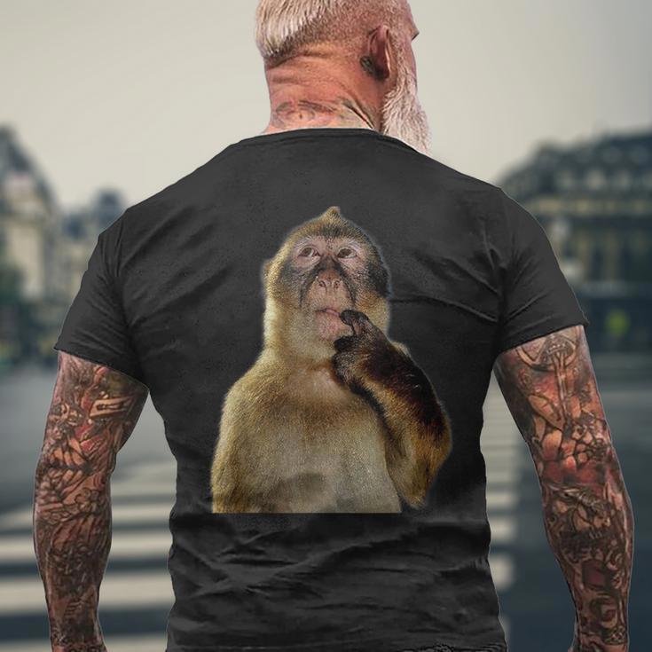 Thinking Monkey Meme メンズTシャツ バックプリント 高齢者への贈り物