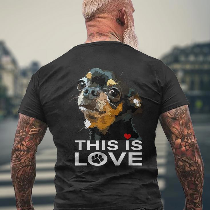 This Is Love And Tan チワワ犬 メンズTシャツ バックプリント 高齢者への贈り物