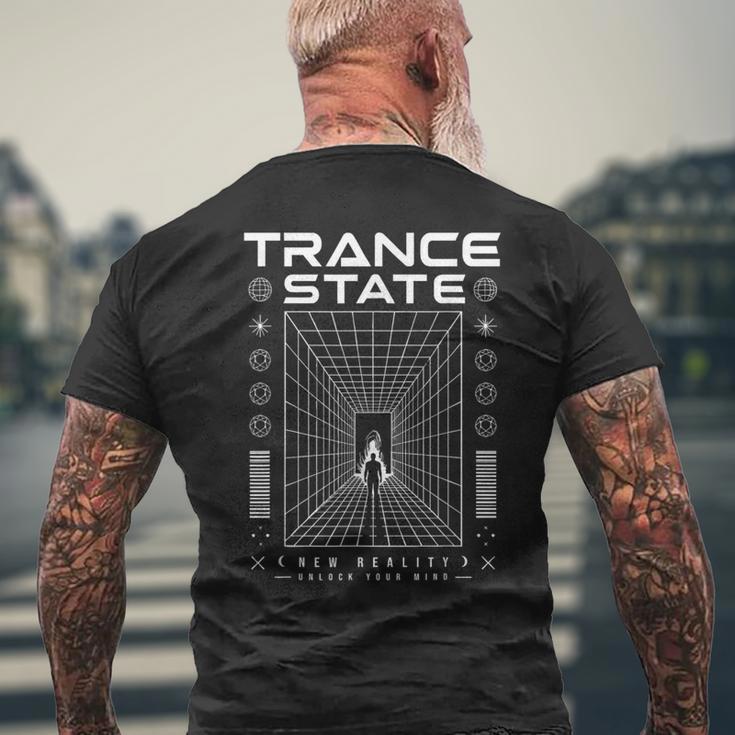 Trancetate New Reality Rave Edm Dj フェスティバル デザイン メンズTシャツ バックプリント 高齢者への贈り物