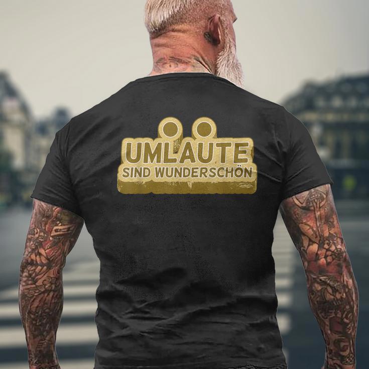 Umlautes Are Beautiful Umlautesドイツ語 メンズTシャツ バックプリント 高齢者への贈り物