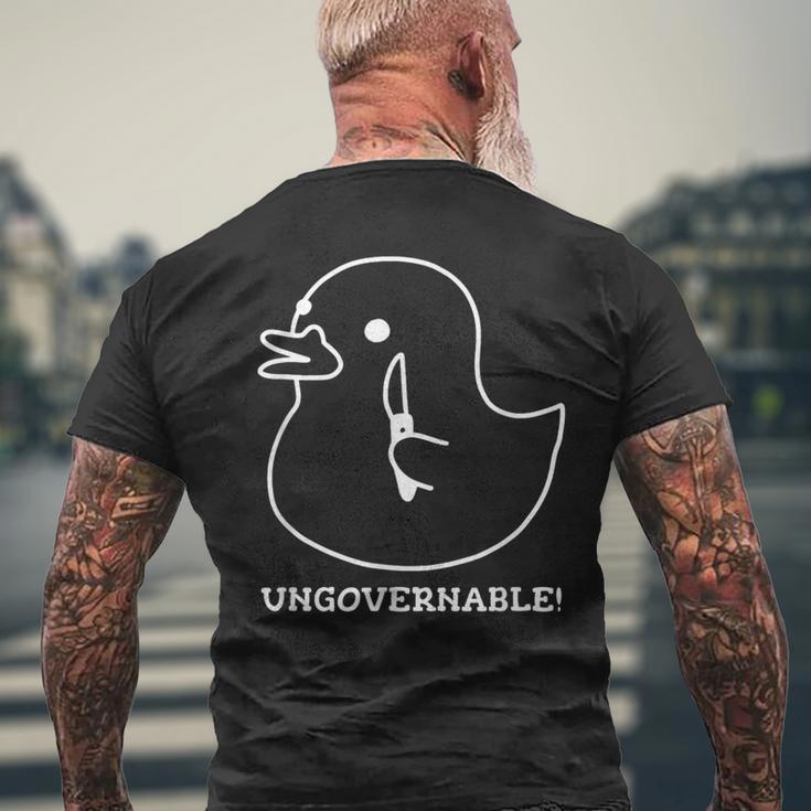Ungovernable ラバーダックプリント メンズTシャツ バックプリント 高齢者への贈り物