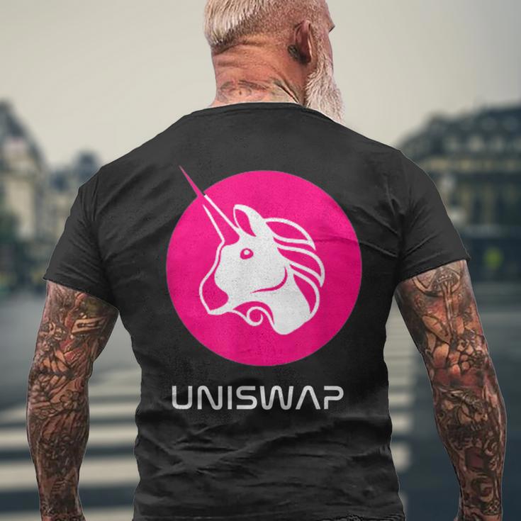 Uniswap Dex、Crypto Defi、分散型アプリケーション交換 メンズTシャツ バックプリント 高齢者への贈り物