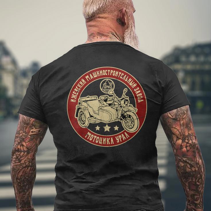 Ural オートバイ オフロード モーターサイクリスト メンズTシャツ バックプリント 高齢者への贈り物
