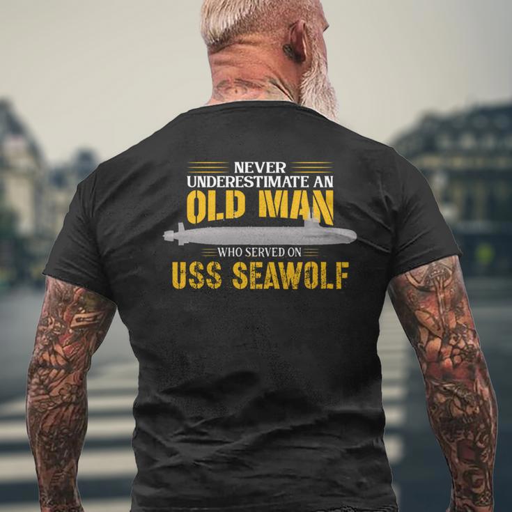 Ussシーウルフssn-21サブマリン 長袖tシャツ メンズTシャツ バックプリント 高齢者への贈り物