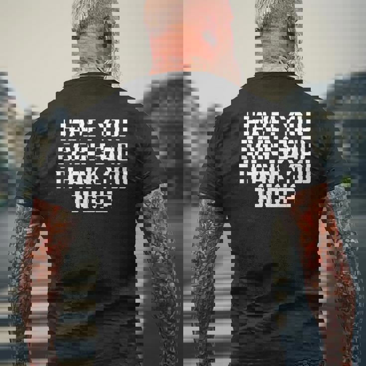 Vance Idiot Have You Evenaid Thank You OnceArcasm メンズTシャツ バックプリント 高齢者への贈り物