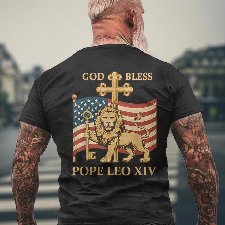 Vatican Pope Leo Xiv God Bless Pope Leo Xiv メンズTシャツ バックプリント 高齢者への贈り物