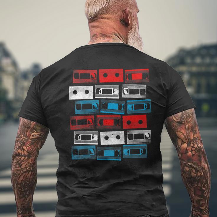 Vhs Usa カセットテープ 1980年代 ビデオ レトロ 映画 メンズTシャツ バックプリント 高齢者への贈り物
