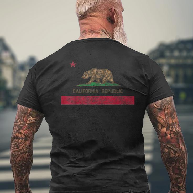 Vintage California Republic Flag ビンテージ・スタイルカリフォルニア共和国旗 メンズTシャツ バックプリント 高齢者への贈り物