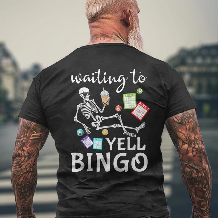 Waiting To Yell Bingo Lover Bingo Player Bingo Enthusiasts Men's T-shirt Back Print Gifts for Old Men