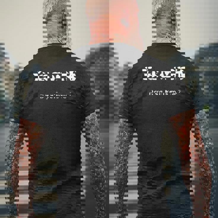 Yes Or No Do You Like Me 面白い服tシャツ メンズTシャツ バックプリント 高齢者への贈り物