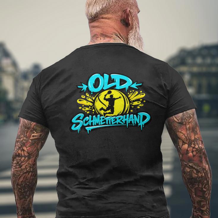 「ファニー・オールド・シュメッターハンド」パデルテニス メンズTシャツ バックプリント 高齢者への贈り物