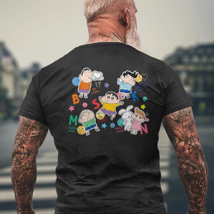 【まんが】クレヨンしんちゃん かすかべ防衛隊 メンズTシャツ バックプリント 高齢者への贈り物