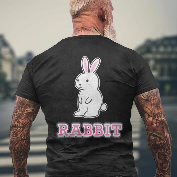うさぎ Rabbit『ハロー』兎【どうぶつフレンズ】グッズ ゆるくて かわいい イラスト メンズTシャツ バックプリント 高齢者への贈り物