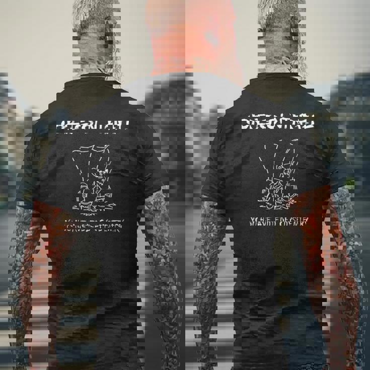 おもしろオレゴンワゴン トレイル You Have Died Of Dysentery メンズTシャツ バックプリント 高齢者への贈り物