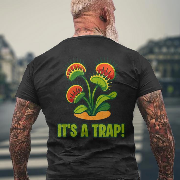 おもしろハエトリグサ It's A Trap 食虫植物 ボタニカル メンズTシャツ バックプリント 高齢者への贈り物