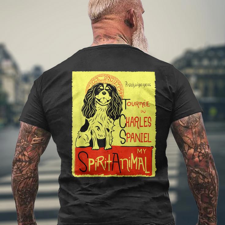 かわいいキャバリア王チャールズ・コッカー スパニエル ドッグアート ギフト メンズTシャツ バックプリント 高齢者への贈り物