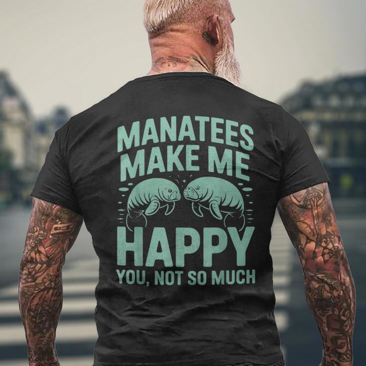 かわいいマナティーユーモア 面白い海の生物 海の生き物 マナティー メンズTシャツ バックプリント 高齢者への贈り物