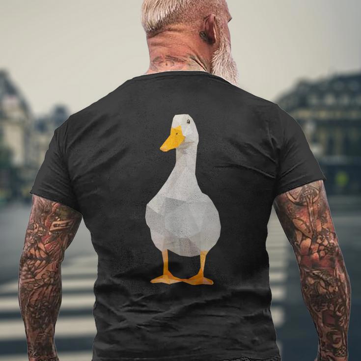 かわいい多角形のアヒル愛好家ファームアヒル メンズTシャツ バックプリント 高齢者への贈り物