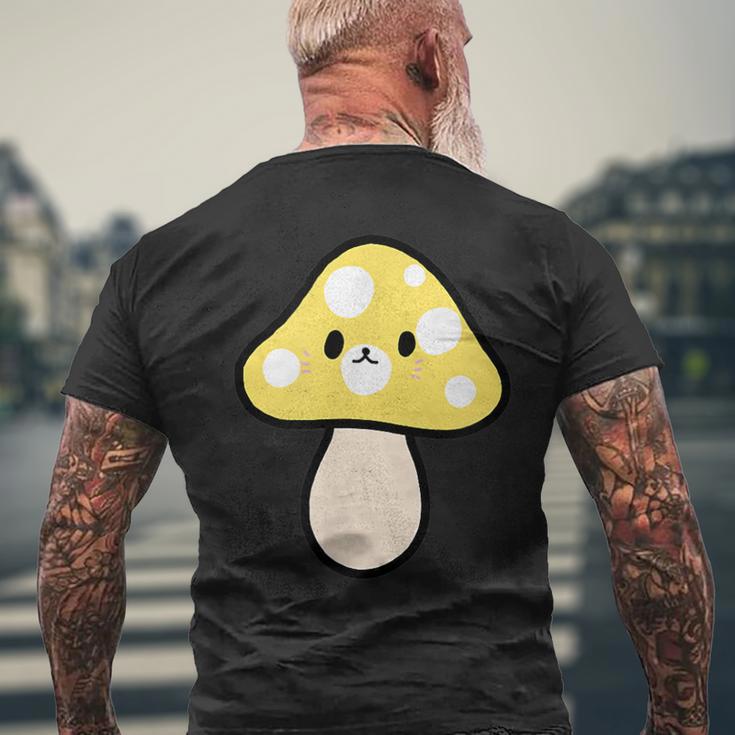 かわいい黄色のキノコ メンズTシャツ バックプリント 高齢者への贈り物