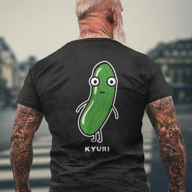 きゅうり 顔 イラスト かわいい おもしろ 面白い 簡単 シンプル ゆるい 野菜 メンズTシャツ バックプリント 高齢者への贈り物