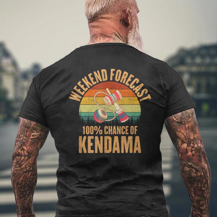 けん玉予報 レトロ けん玉 メンズTシャツ バックプリント 高齢者への贈り物