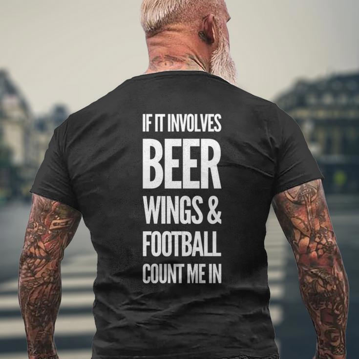 それがビールの翼とフットボールを含むなら、私をカウントイン 長袖tシャツ メンズTシャツ バックプリント 高齢者への贈り物