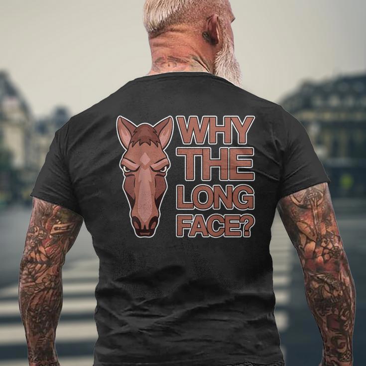 なぜ顔が長いのか Why The Long Face メンズTシャツ バックプリント 高齢者への贈り物