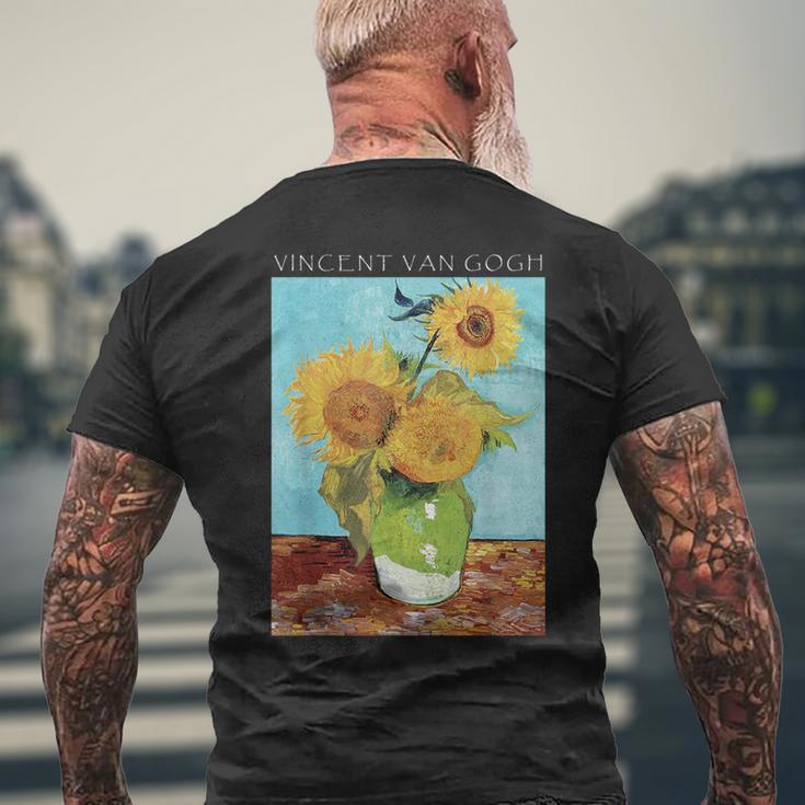 ひまわり ヴィンセント・ヴァン・ゴッホ 美しい絵画 ストリートウェア メンズTシャツ バックプリント 高齢者への贈り物