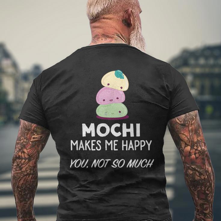 もちは私を幸せにする メンズTシャツ バックプリント 高齢者への贈り物