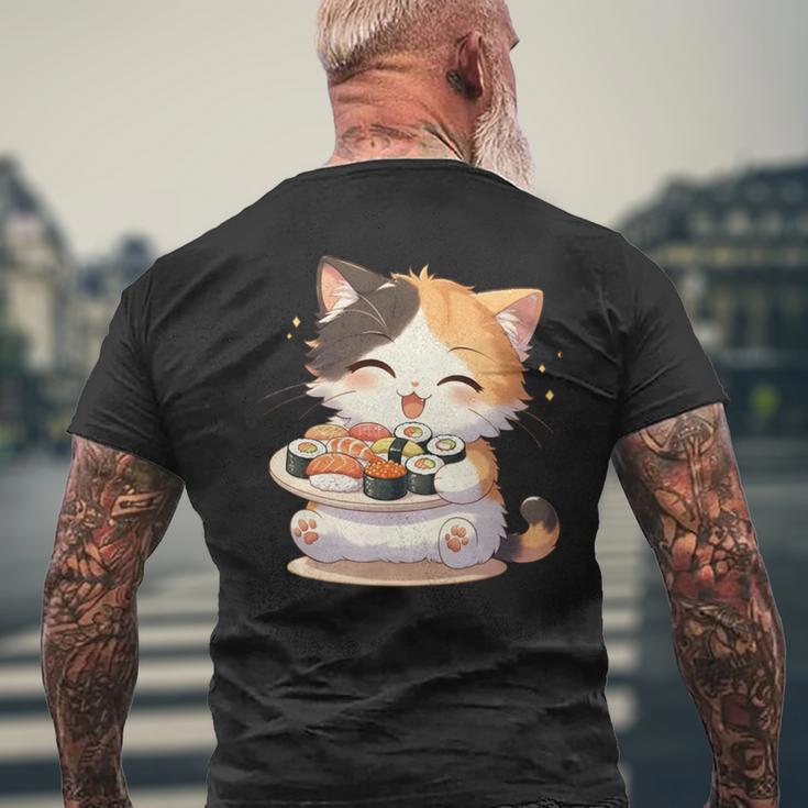 わがまま猫 寿司ねこ ラーメン好き かわいい おもしろ マンガ 長袖tシャツ メンズTシャツ バックプリント 高齢者への贈り物