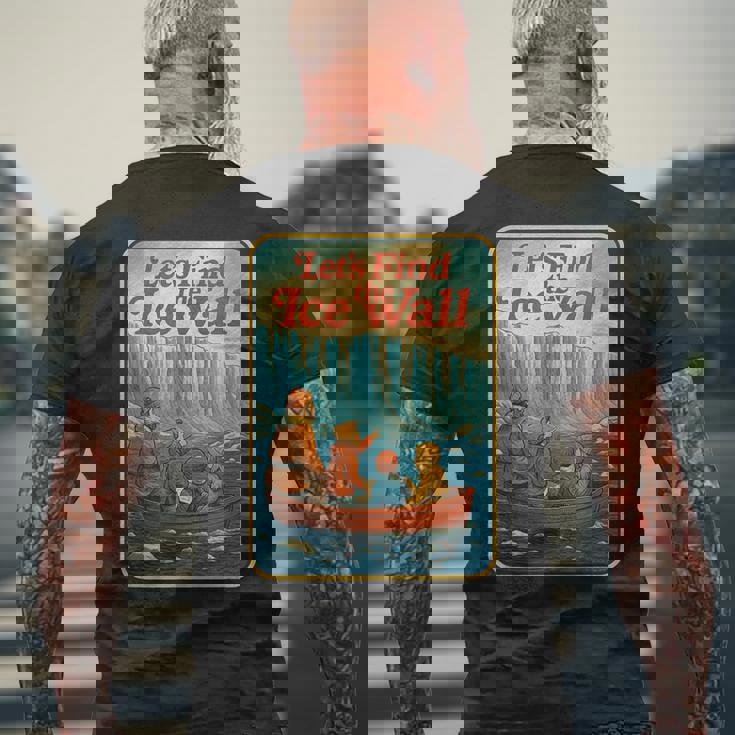 アイスウォールを見つけよう-ファニーフラットアース メンズTシャツ バックプリント 高齢者への贈り物