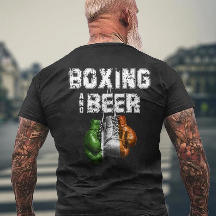 アイルランドのボクシングとビール 面白いアイルランド国旗tシャツ メンズTシャツ バックプリント 高齢者への贈り物