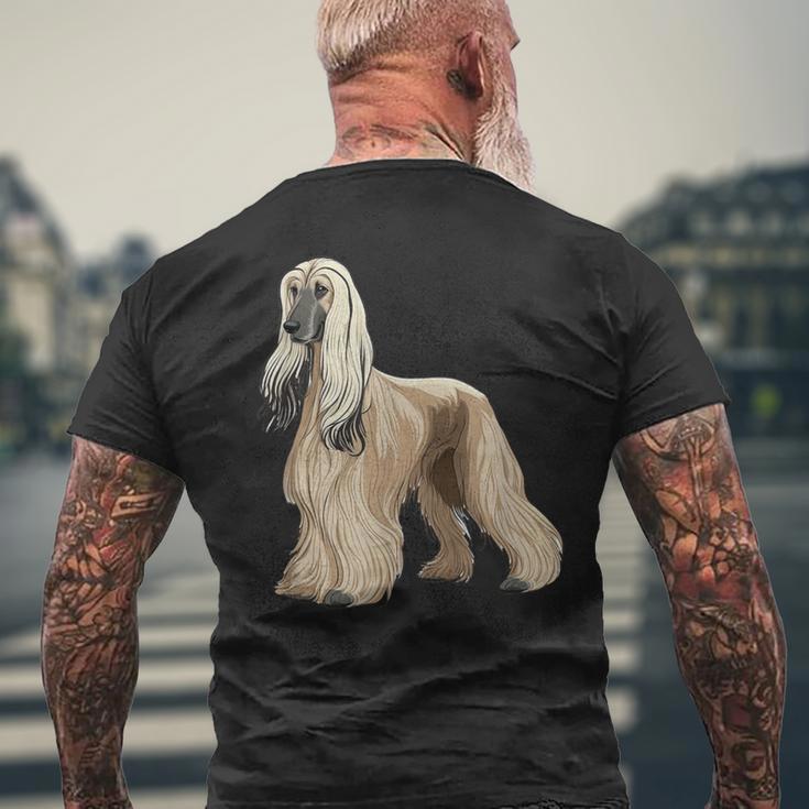 アイ・ラブ・アフガン・ハウンド メンズTシャツ バックプリント 高齢者への贈り物