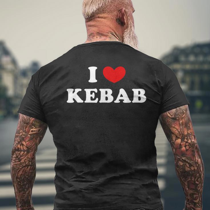 アイ・ラブ・ケバブ、アイ・ハート・ケバブ メンズTシャツ バックプリント 高齢者への贈り物