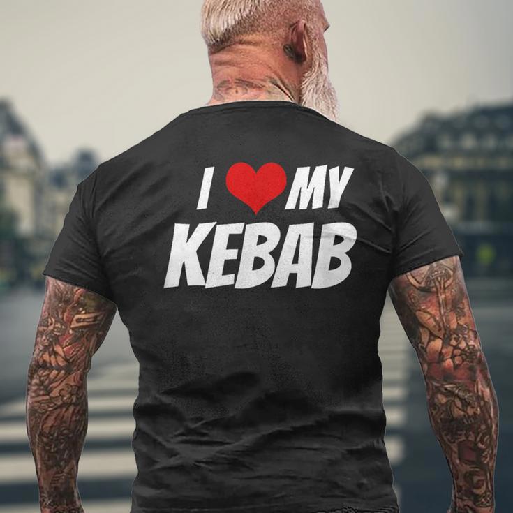 アイ・ラブ・マイ・ケバブ・ハート メンズTシャツ バックプリント 高齢者への贈り物