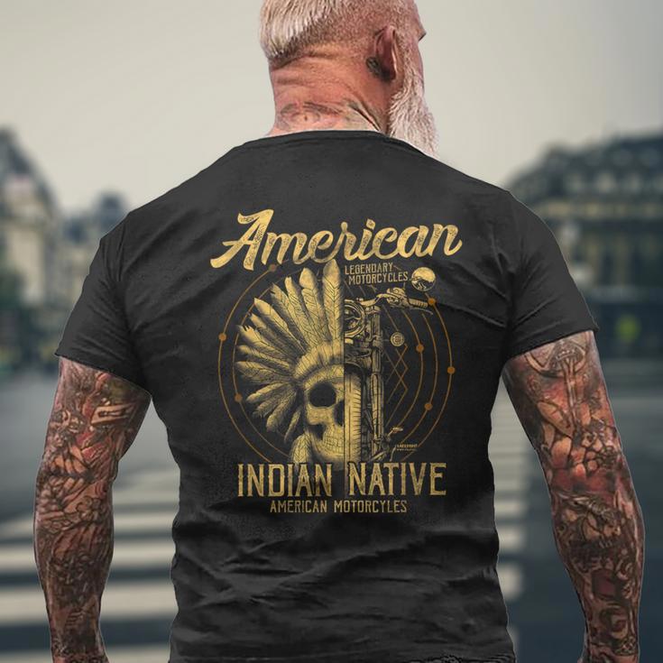 アメリカンインディアン ネイティブ服 伝説のバイクギフト メンズTシャツ バックプリント 高齢者への贈り物