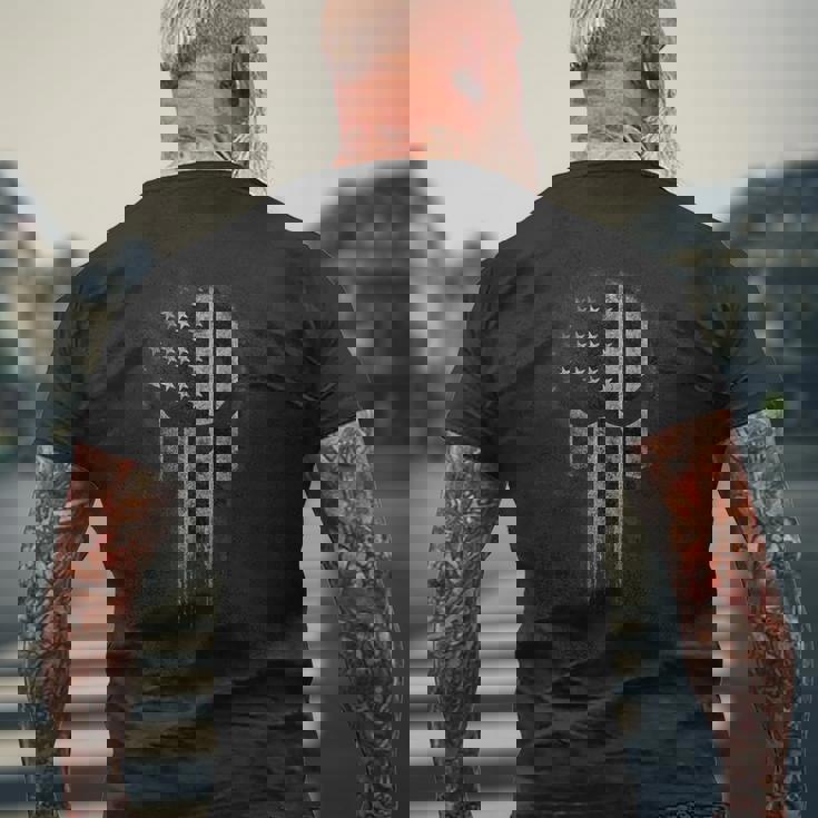 アメリカ国旗 ミリタリー スカル 愛国心 Usa メンズTシャツ バックプリント 高齢者への贈り物