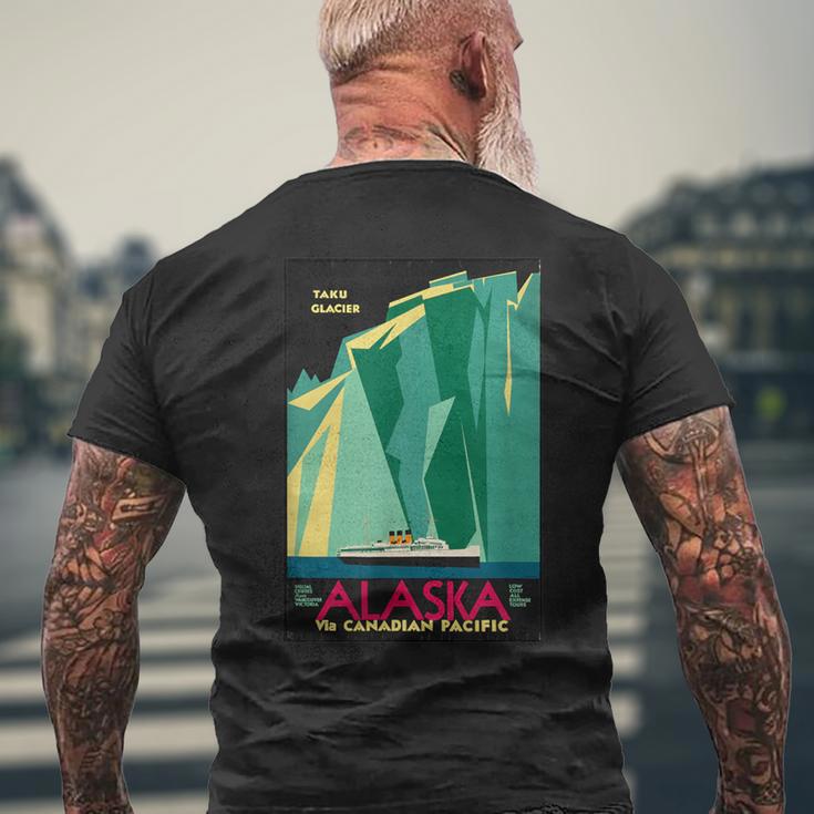 アラスカ 広告 ビンテージ レトロ ポスター メンズTシャツ バックプリント 高齢者への贈り物