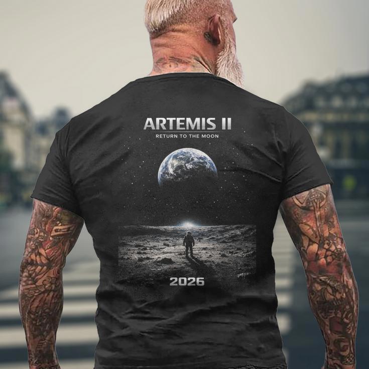 アルテミス 宇宙飛行士ミッション トゥ・ザ・ムーン 2026 ロケットアルテミス2 メンズTシャツ バックプリント 高齢者への贈り物
