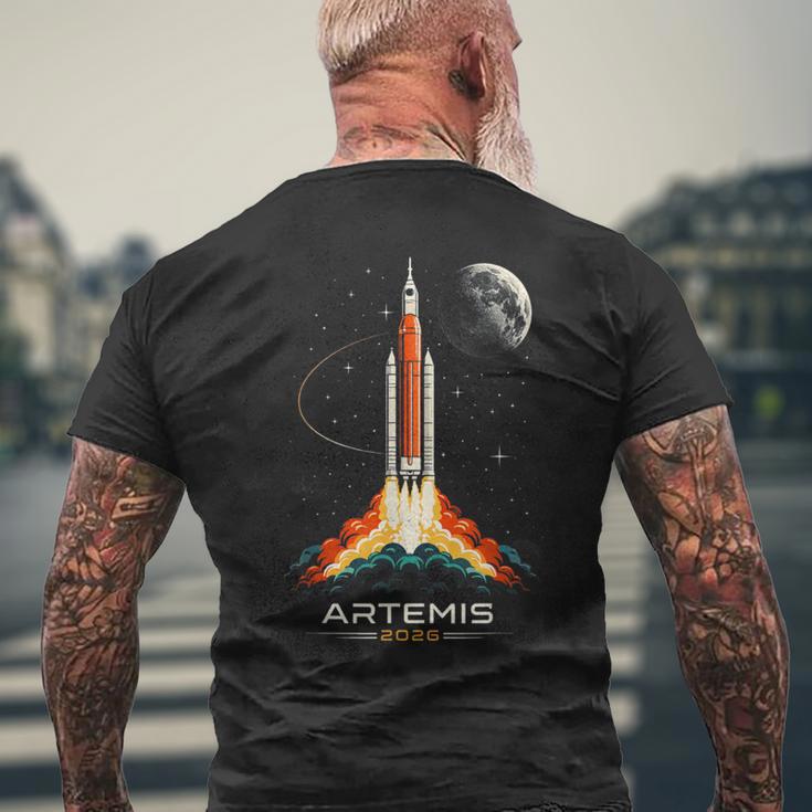アルテミスii宇宙ロケット打ち上げミッショントゥザムーンアルテミス2 メンズTシャツ バックプリント 高齢者への贈り物